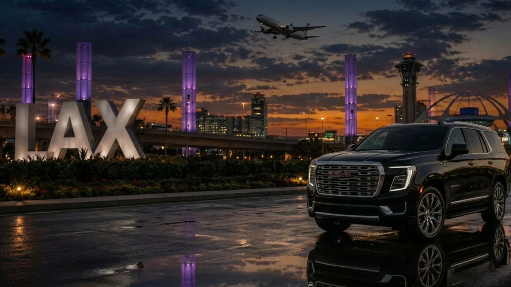Black 2025 GMC Yukon Denali — Santa Barbara to LAX car service